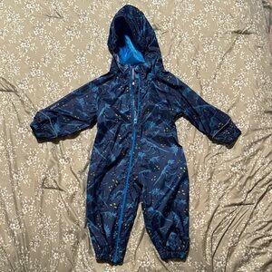 Kids Blue Dinosaur Rain Suit